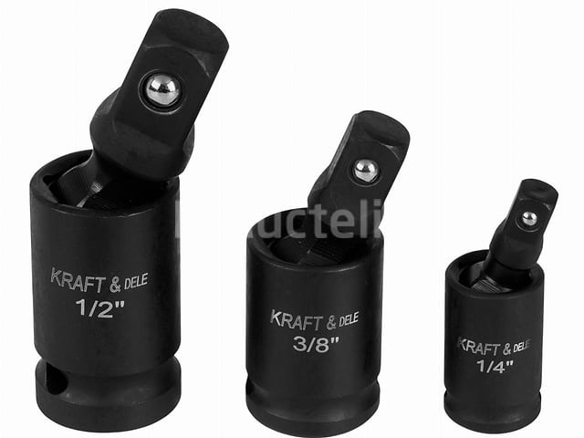Set van 3 1/4", 3/8", 1/2" kraft&dele impact kogelgewrichten - afbeelding 2 van  2