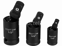 Set van 3 1/4", 3/8", 1/2" kraft&dele impact kogelgewrichten - afbeelding 2 van  2
