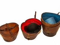 Set van 3 antieke lederen hoedendozen - afbeelding 3 van  3