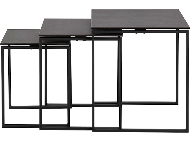 Set van 3 bijzettafels nicola keramiek - zwart - afbeelding 6 van  7