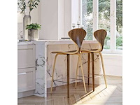 Set van 3 chesnut-krukjes 65 cm - 1 natu - 1 wit - 2 walnoot - afbeelding 9 van  10