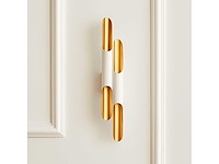 Set van 3 colta dubbele wandlampen 60cm - wit en goud - afbeelding 1 van  1