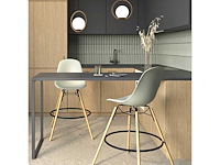 Set van 3 dsw kruk - witte stoel - zithoogte 65 cm - afbeelding 2 van  3