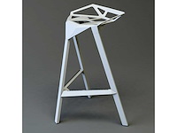 Set van 3 één magis barstoelen - metaal - wit - 68 cm hoog - afbeelding 4 van  5