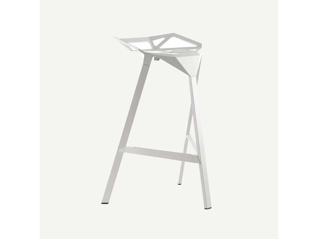 Set van 3 één magis barstoelen - metaal - wit - 68 cm hoog - afbeelding 1 van  5