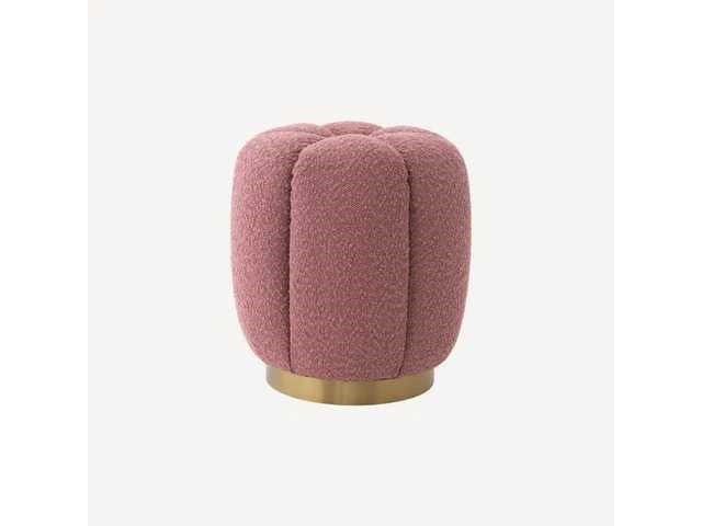 Set van 3 lotus poufs witte krulwol c0 en 1 roze - afbeelding 4 van  4
