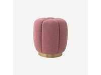 Set van 3 lotus poufs witte krulwol c0 en 1 roze - afbeelding 4 van  4