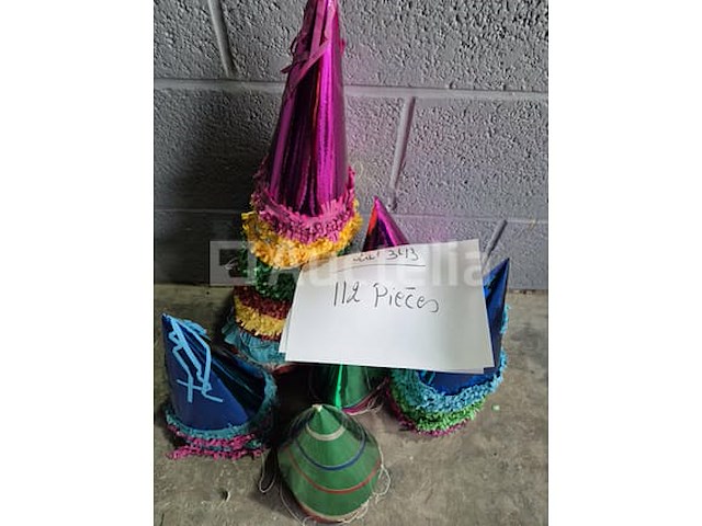 Set van 3 luxe carnavalshoeden - nieuw set van 112 kermishoeden - nieuw set van 7 straw hats - nieuw set van 7 straw hats - nieuw - afbeelding 3 van  4