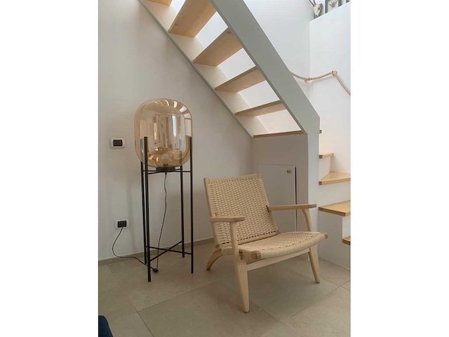 Set van 3 onda vloerlampen 95cm + licht amberkleurige lamp - afbeelding 2 van  4