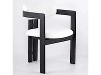Set van 3 paloma mix stoelen: zwart hout/wit krulwol zitje co + donker walnoothout - beige krulwol c1 + licht walnoothout - wit krulwol c0 - afbeelding 2 van  6