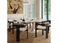 Set van 3 paloma mix stoelen: zwart hout/wit krulwol zitje co + donker walnoothout - beige krulwol c1 + licht walnoothout - wit krulwol c0 - afbeelding 5 van  6
