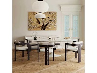 Set van 3 paloma mix stoelen: zwart hout/wit krulwol zitje co + donker walnoothout - beige krulwol c1 + licht walnoothout - wit krulwol c0 - afbeelding 6 van  6