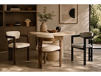 Set van 3 paloma mix stoelen: zwart hout/wit krulwol zitje co + donker walnoothout - beige krulwol c1 + licht walnoothout - wit krulwol c0