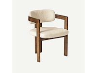 Set van 3 paloma mix stoelen: zwart hout/wit krulwol zitje co + donker walnoothout - beige krulwol c1 + licht walnoothout - wit krulwol c0 - afbeelding 4 van  6