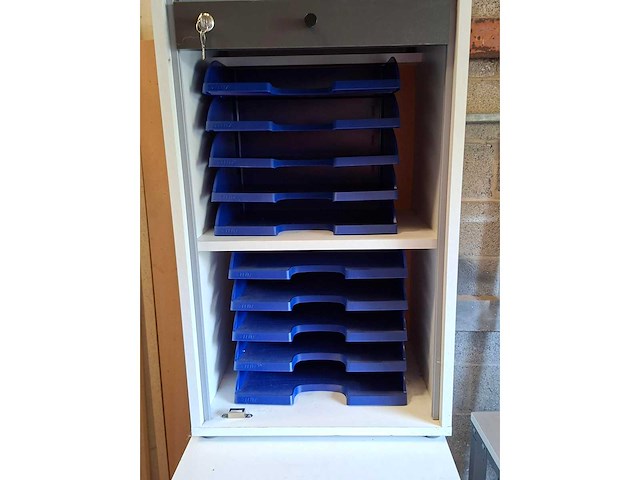 Set van 3 rolluiken archiefkasten met sleutels opbergkast - afbeelding 4 van  4