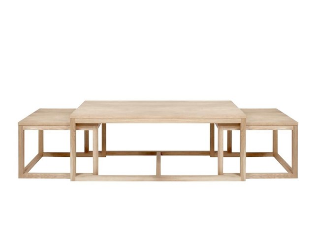 Set van 3 salontafels cornius - witte eik - afbeelding 2 van  2