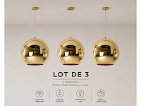 Set van 3 schaduwen 35cm gouden pendellampen - afbeelding 1 van  2