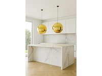 Set van 3 schaduwen 35cm gouden pendellampen - afbeelding 2 van  2