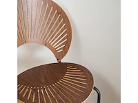 Set van 3 shelly-stoelen (1 donkere walnoot - 2 lichte walnoot) - afbeelding 3 van  7