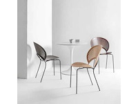 Set van 3 shelly-stoelen (1 donkere walnoot - 2 lichte walnoot) - afbeelding 5 van  7