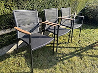 Set van 3 stapelbare alu/rope stoelen (showroom)