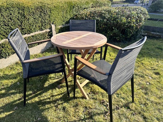 Set van 3 stapelbare alu/rope stoelen (showroom) - afbeelding 2 van  2