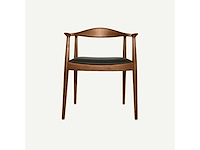 Set van 3 stoelen pp503 - walnootframe - zwarte leren stoel - afbeelding 1 van  3