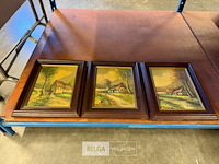 Set van 3 vintage landschapsschilderijen - afbeelding 2 van  5