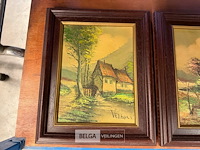 Set van 3 vintage landschapsschilderijen - afbeelding 3 van  5