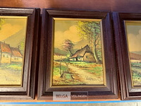 Set van 3 vintage landschapsschilderijen - afbeelding 4 van  5