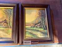 Set van 3 vintage landschapsschilderijen - afbeelding 5 van  5