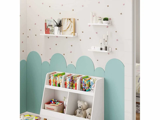 Set van 3 wandplanken, zwevende plank, wandplank, met rand - afbeelding 1 van  4