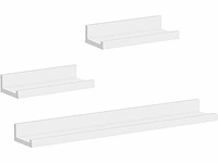 Set van 3 wandplanken, zwevende plank, wandplank, met rand - afbeelding 2 van  4