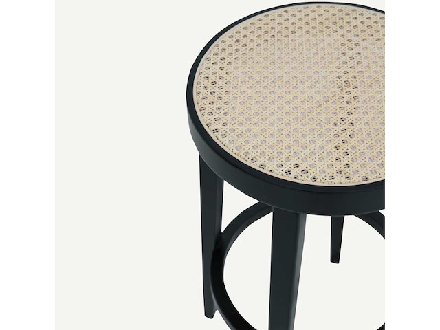 Set van 3 zwarte houten charma-krukken - afbeelding 2 van  4