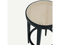 Set van 3 zwarte houten charma-krukken - afbeelding 2 van  4