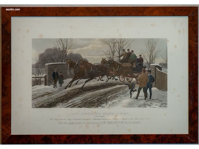 Set van 4 antieke ingekleurde lithografie "lord... - afbeelding 1 van  5