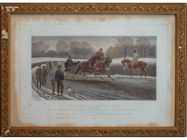 Set van 4 antieke ingekleurde lithografie "lord... - afbeelding 1 van  4