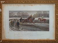 Set van 4 antieke ingekleurde lithografie "lord...