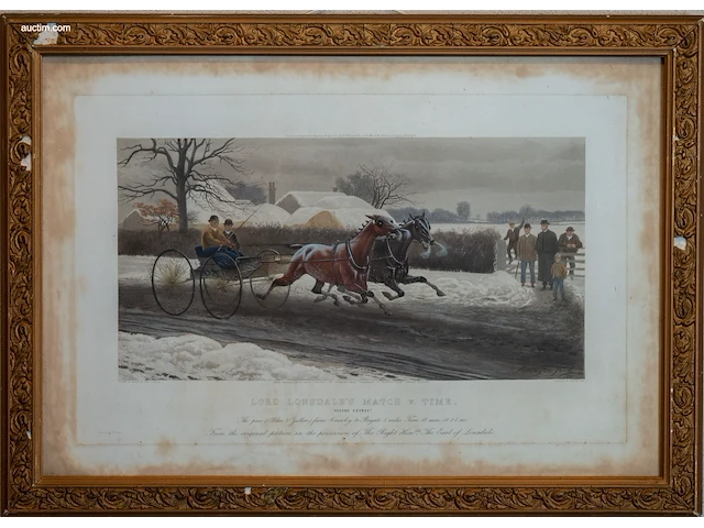 Set van 4 antieke ingekleurde lithografie "lord... - afbeelding 2 van  4