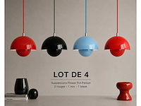 Set van 4 bloempot-hangers (2 rode - 1 zwarte - 1 blauwe) - afbeelding 1 van  4