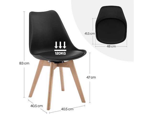 Set van 4 draaibare eetkamerstoelen, modern ontwerp - afbeelding 2 van  8