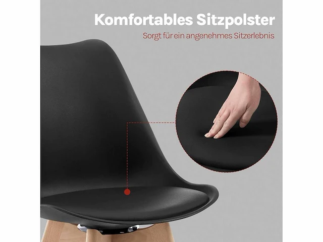 Set van 4 draaibare eetkamerstoelen, modern ontwerp - afbeelding 7 van  8