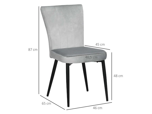 Set van 4 eetkamerstoelen, accentstoelen voor keuken en eetkamer - afbeelding 3 van  6