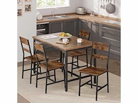 Set van 4 eetkamerstoelen, industriële stijl, bruin - afbeelding 1 van  4