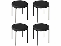 Set van 4 eetkamerstoelen, rugloze keukenstoelen, gestoffeerde stoel - afbeelding 2 van  4