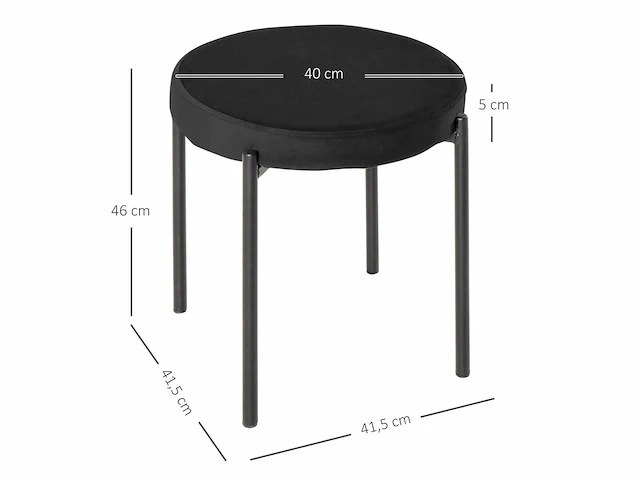 Set van 4 eetkamerstoelen, rugloze keukenstoelen, gestoffeerde stoel - afbeelding 3 van  4