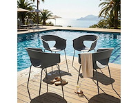 Set van 4 ergonomische tuinstoelen met uitsparingsontwerp, armleuningen, weerbestendig - afbeelding 1 van  3