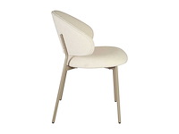 Set van 4 getextureerde stoffen en beige metalen stoelen - crèmekleurig - afbeelding 5 van  7