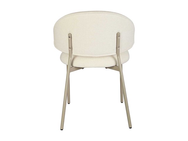 Set van 4 getextureerde stoffen en beige metalen stoelen - crèmekleurig - afbeelding 6 van  7