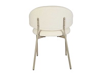 Set van 4 getextureerde stoffen en beige metalen stoelen - crèmekleurig - afbeelding 6 van  7